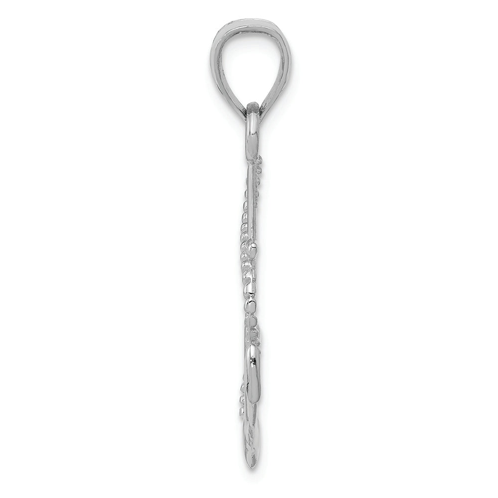 FJC Finejewelers 14k White Gold Gold Polished Anchor with Rope Charm
