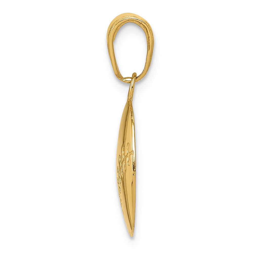 FJC Finejewelers 14k Yellow Gold Polished Baseball Closed Back Charm