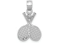FJC Finejewelers 14k White Gold Double Tennis Racquet Charm