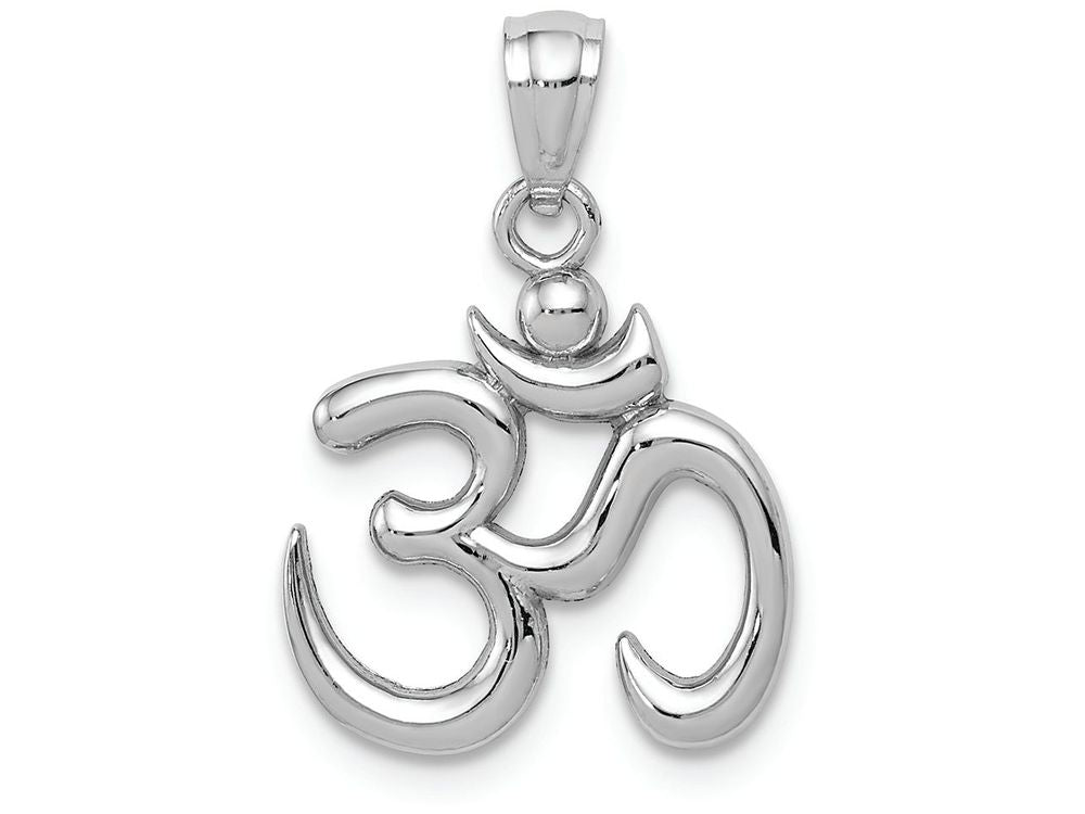 FJC Finejewelers 14k White Gold Polished Om Symbol Charm