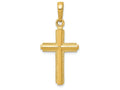 FJC Finejewelers 14k Yellow Gold Polished Cross with Stripped Border Charm