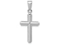 FJC Finejewelers 14k White Gold Cross with Stripped Border Charm