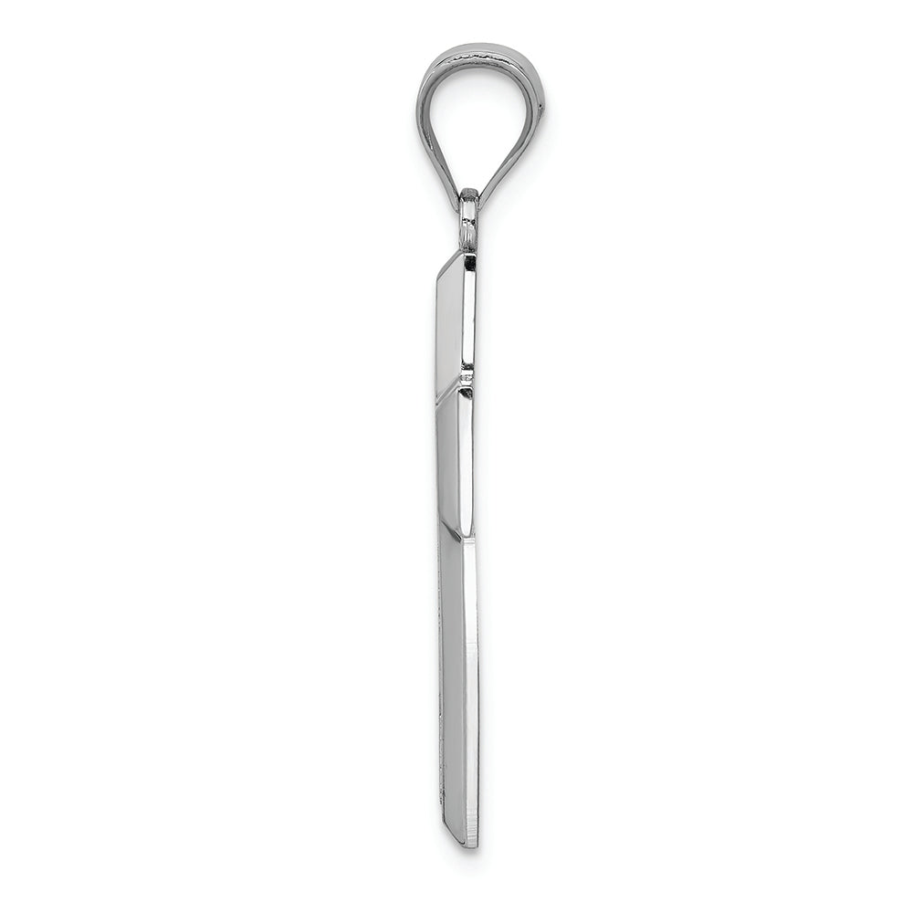 FJC Finejewelers 14k White Gold Polished Textured Cross Charm
