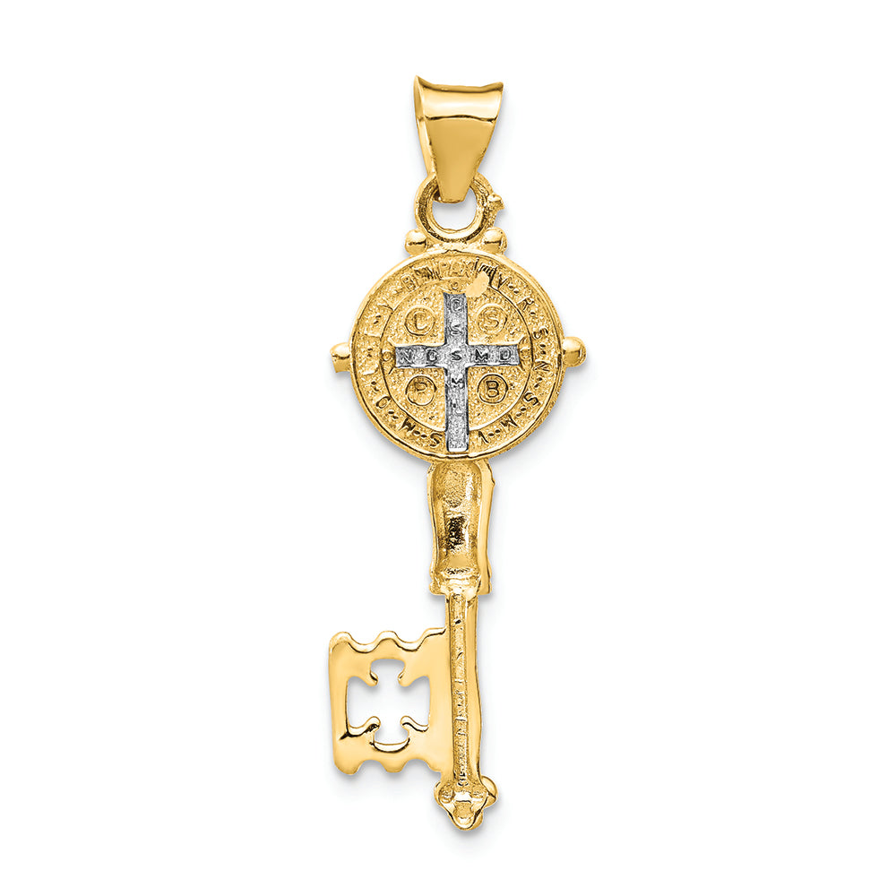 FJC Finejewelers 14k Yellow Gold with with Rhodium Cross Key Charm