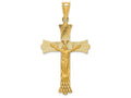 FJC Finejewelers 14k Yellow Gold Polished Satin And Bright Cut Crucifix Charm