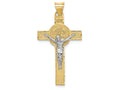 FJC Finejewelers 14k Two-tone Gold St. Benedict Medal Crucifix Cross Charm