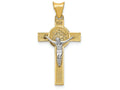 FJC Finejewelers 14k Two-tone Gold St. Benedict Medal Crucifix Cross Charm