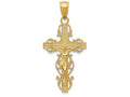 FJC Finejewelers 14k Yellow Gold Polished Crucifix with Lace Trim Charm