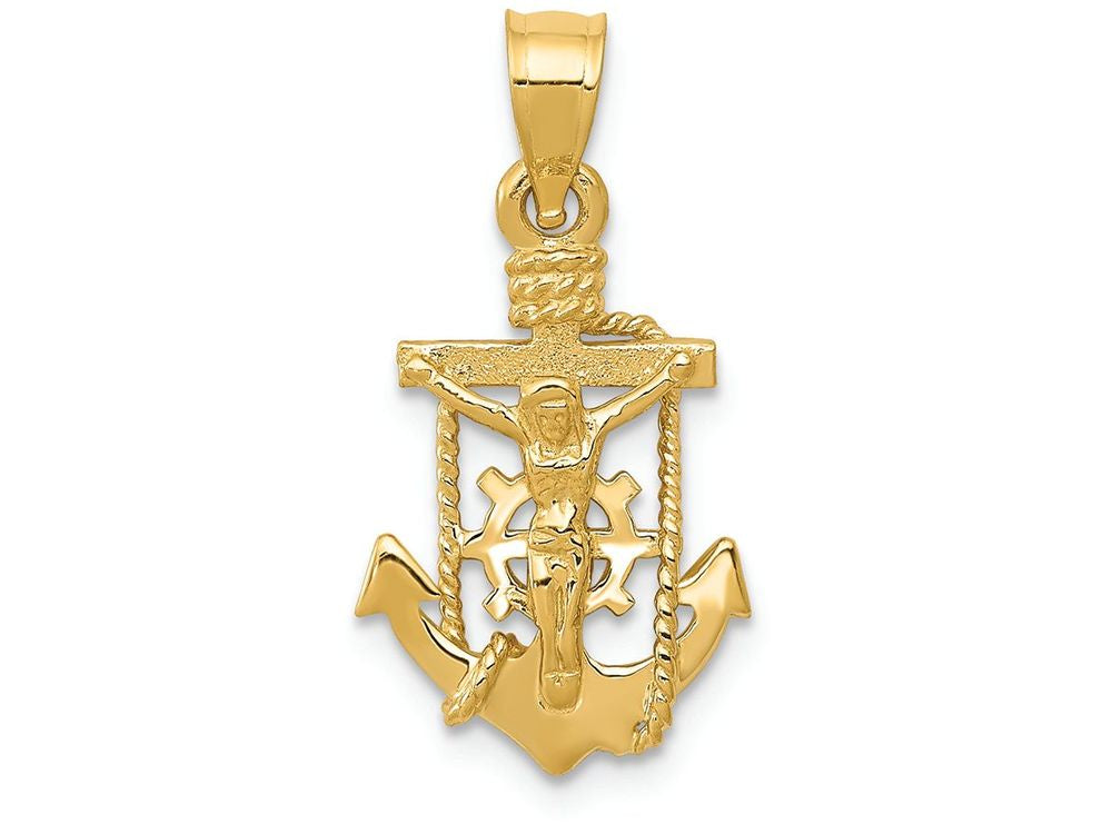 FJC Finejewelers 14k Yellow Gold Polished Mariner Crucifix Charm