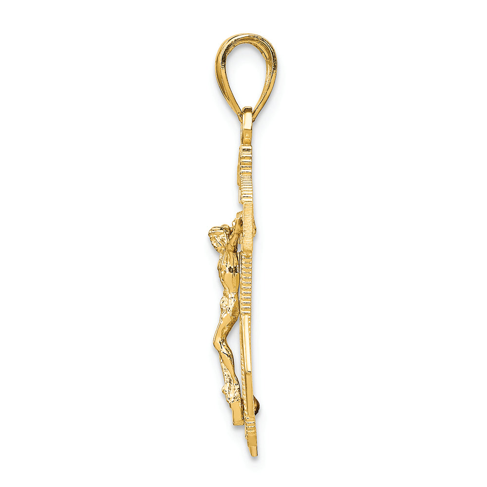 FJC Finejewelers 14k Yellow Gold Polished Textured Mini Mariners Crucifix Charm
