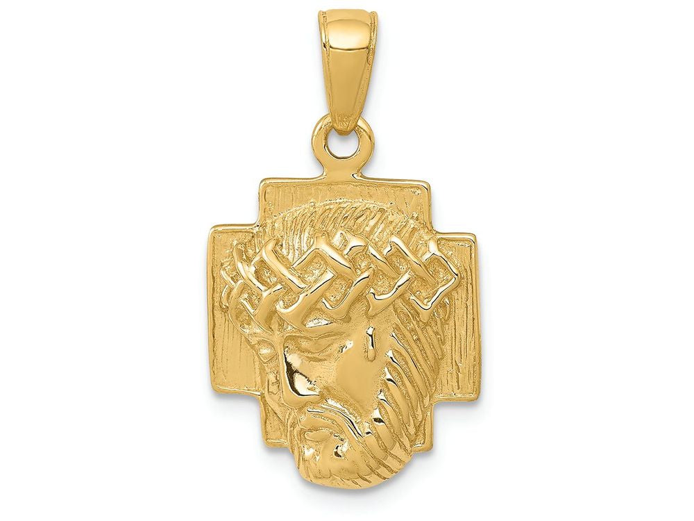 FJC Finejewelers 14k Yellow Gold Polished  Small Jesus Head with Crown Charm