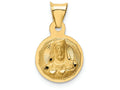 FJC Finejewelers 14k Yellow Gold Polished Bright Cut Sagrado Corazon Circle Charm
