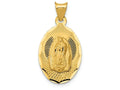 FJC Finejewelers 14k Yellow Gold Polished Bright Cut Lady Of Guadalupe Oval Charm