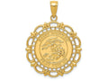 FJC Finejewelers 14k Yellow Gold Polished Satin Saint Michael Medal Charm