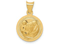 FJC Finejewelers 14k Yellow Gold Polished And Bright Cut Baptism Circle Charm