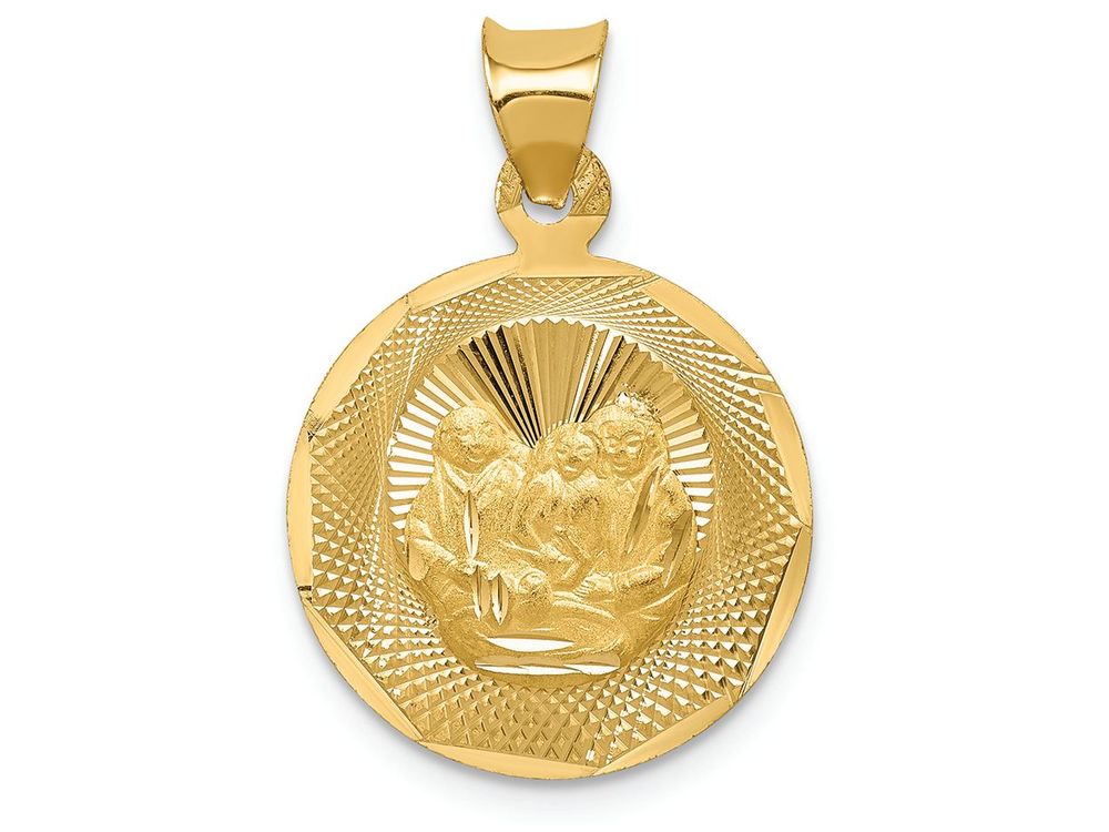 FJC Finejewelers 14k Yellow Gold Polished And Bright Cut Baptism Circle Charm
