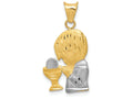 FJC Finejewelers 14k Yellow Gold with with Rhodium Satin Polished Bright Cut Boy Communion Charm