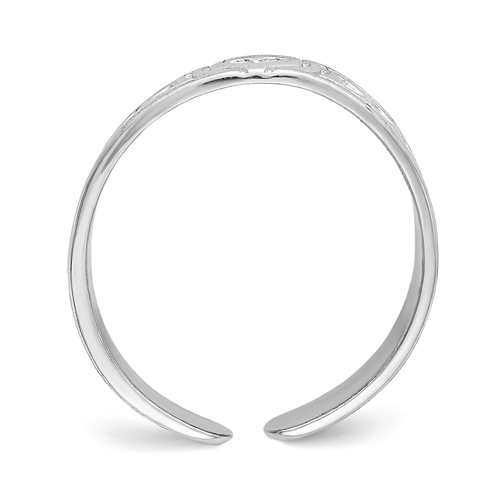FJC Finejewelers 14k White Gold Polished Hearts Pattern Toe Ring