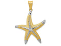 FJC Finejewelers 14k Yellow Gold And with Rhodium Bright Cut Polished Starfish Charm