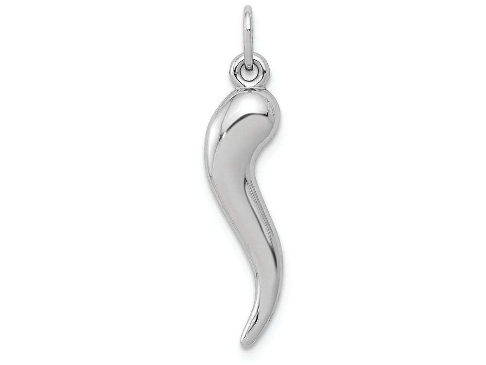FJC Finejewelers 14k White Gold Italian Horn Charm