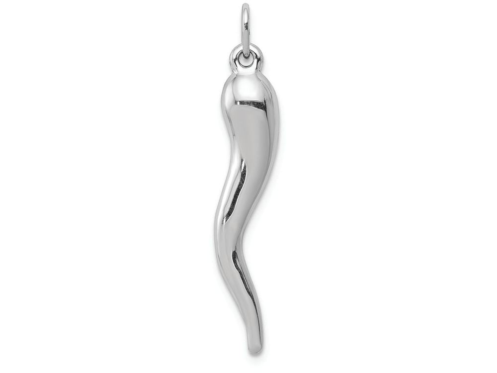 FJC Finejewelers 14k White Gold Italian Horn Charm