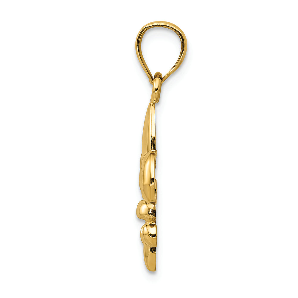 FJC Finejewelers 14k Yellow Gold Polished Fleur De Lis Charm