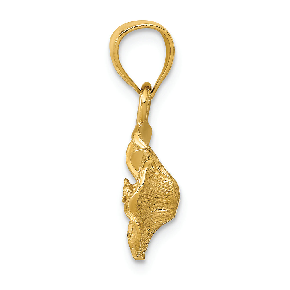 FJC Finejewelers 14k Yellow Gold Satin Bright Cut Hibiscus Charm