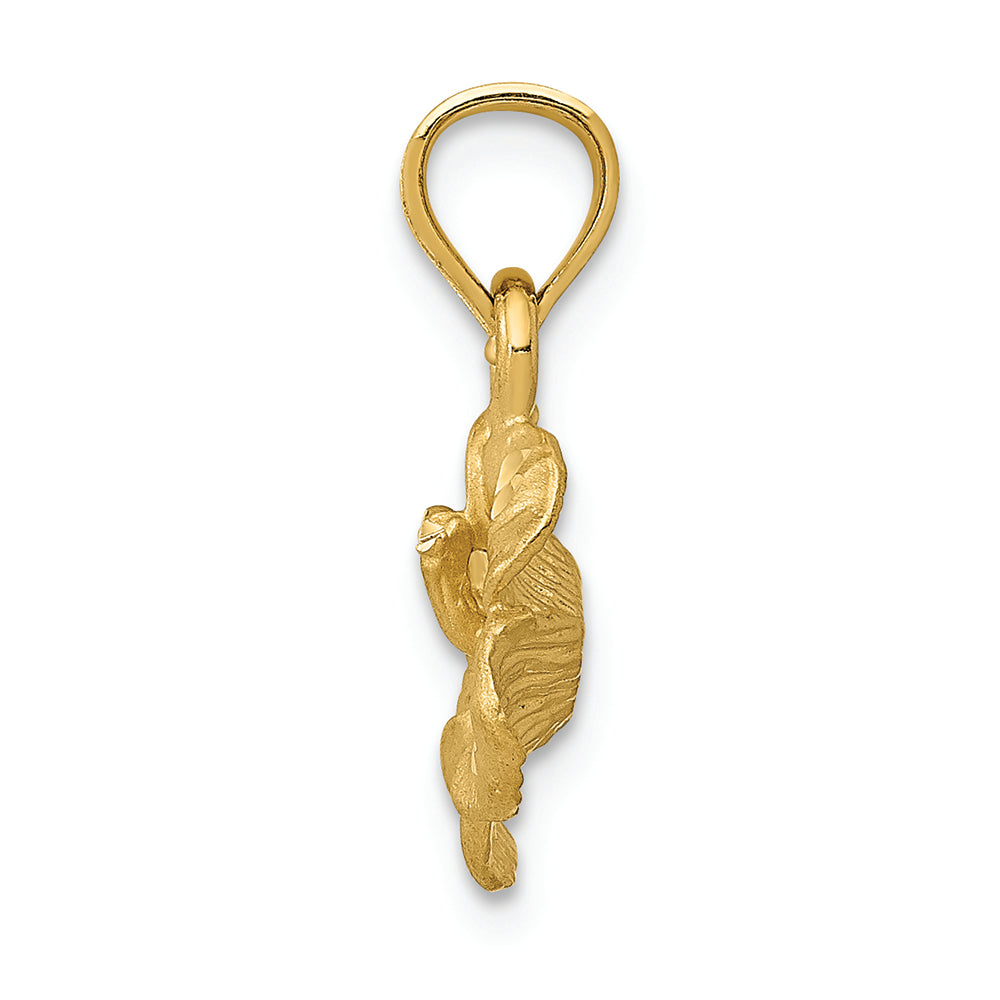 FJC Finejewelers 14k Yellow Gold Satin Bright Cut Hibiscus Flower Charm
