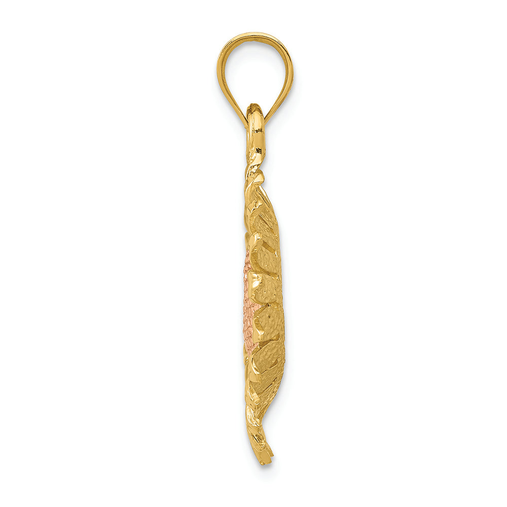 FJC Finejewelers 14k Two-tone Gold Polished Sunflower Charm