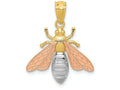 FJC Finejewelers 14k Yellow Rose Gold with with Rhodium Polished Bee Charm