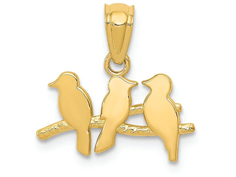 FJC Finejewelers 14k Yellow Gold Polished Three Birds On A Branch Charm