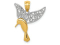 FJC Finejewelers 14k Yellow Gold with Rhodium Polished Hummingbird Filigree Wings Charm