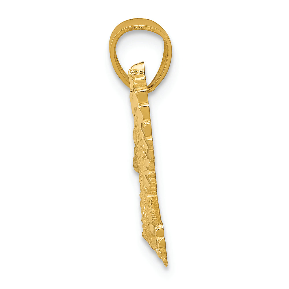 FJC Finejewelers 14k Yellow Gold Bright Cut Eagle Charm