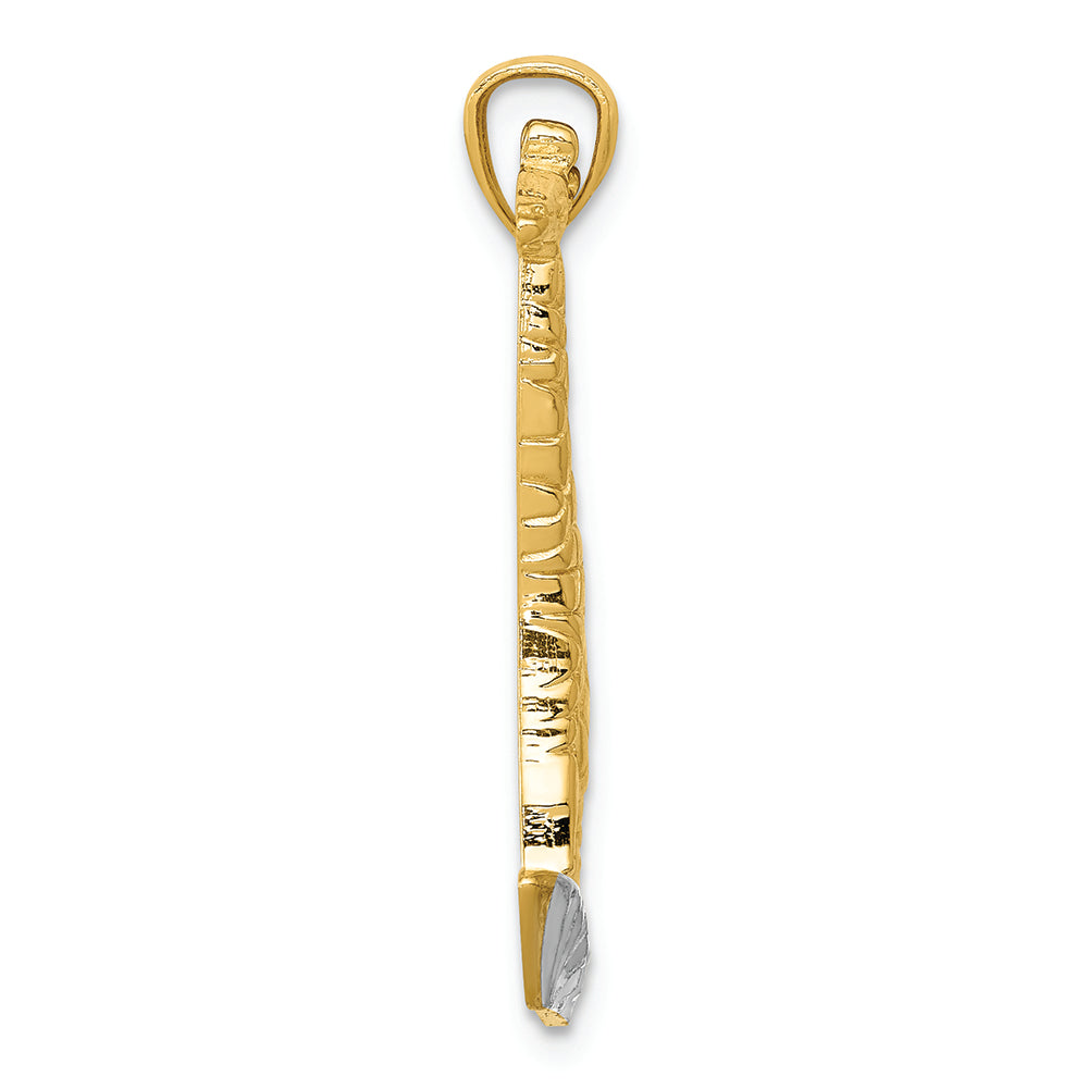 FJC Finejewelers 14k Yellow Gold with Rhodium Bright Cut Polished Giraffe Charm