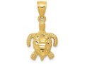 FJC Finejewelers 14k Yellow Gold Polished And Textured Bright Cut Sea Turtle Charm