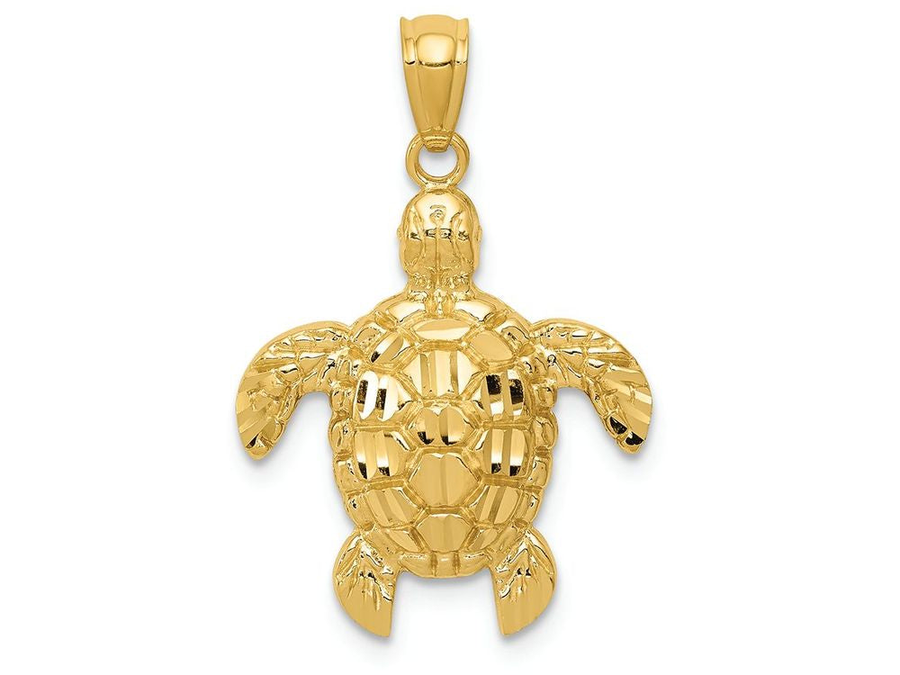 FJC Finejewelers 14k Yellow Gold Bright Cut Polished Sea Turtle Charm