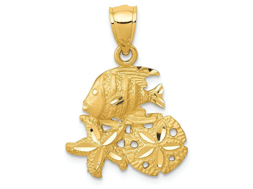 FJC Finejewelers 14k Yellow Gold Satin Bright Cut Sea Life Charm