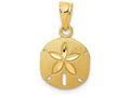 FJC Finejewelers 14k Yellow Gold Satin Bright Cut Sand Dollar Charm