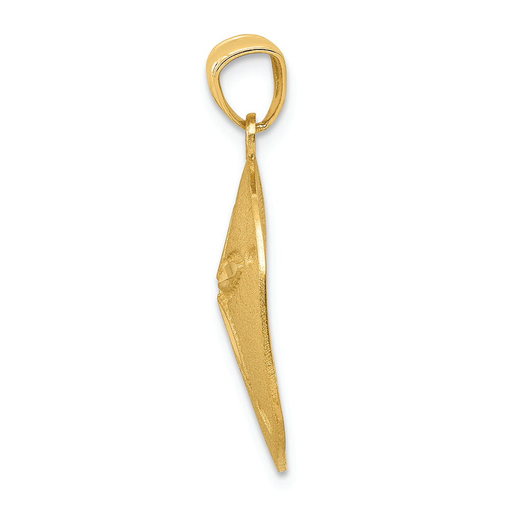 FJC Finejewelers 14k Yellow Gold Satin Bright Cut Sand Dollar Charm