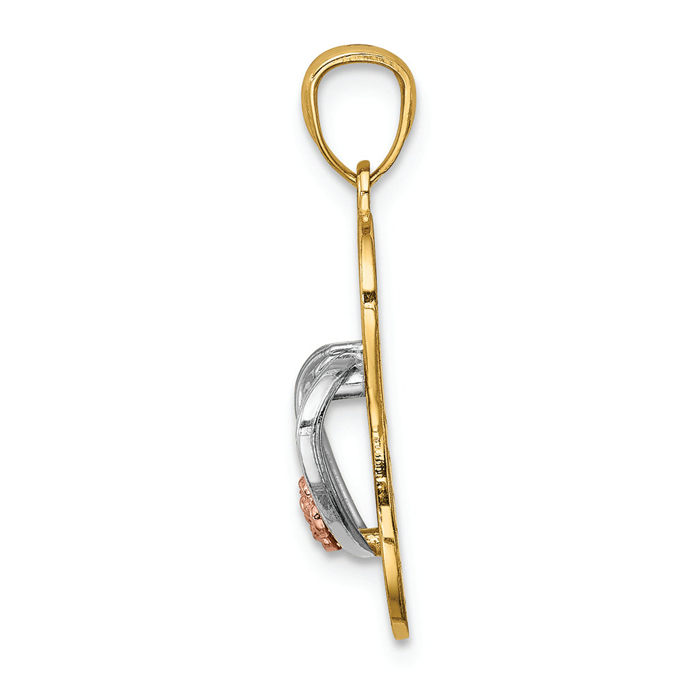 FJC Finejewelers 14k Yellow Rose Gold with with Rhodium Sandal Charm