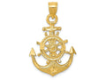 FJC Finejewelers 14k Yellow Gold Satin Bright Cut Anchor Charm