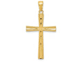 FJC Finejewelers 14k Yellow Gold Reversible Satinbright Cut Cross Charm