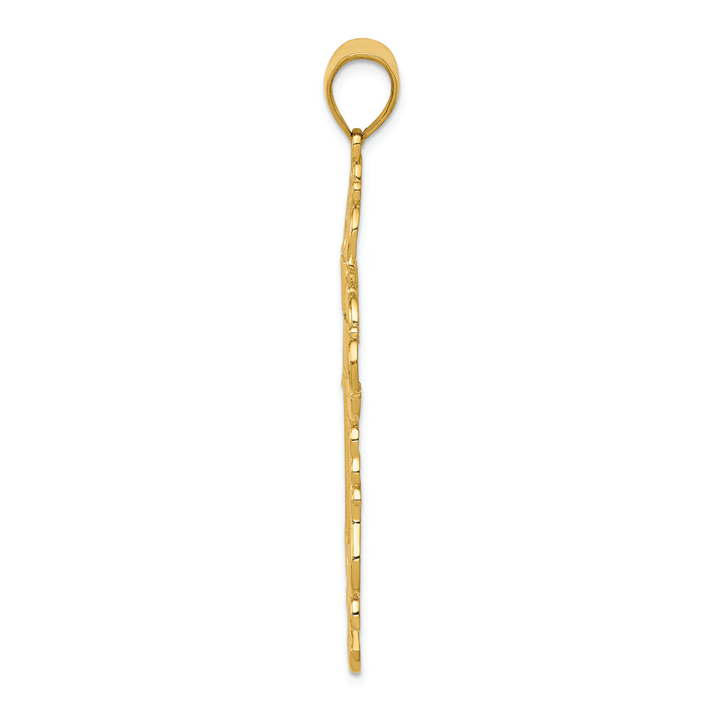 FJC Finejewelers 14k Yellow Gold Polished Fancy Cross Charm