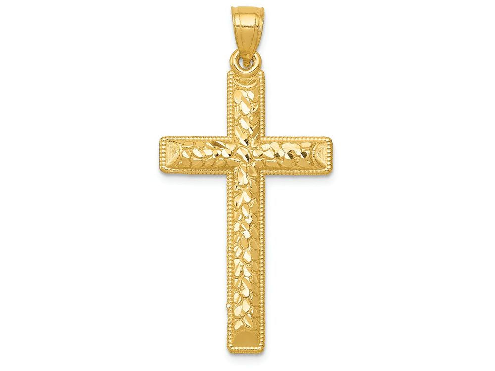 FJC Finejewelers 14k Yellow Gold Bright Cut Latin Cross Charm