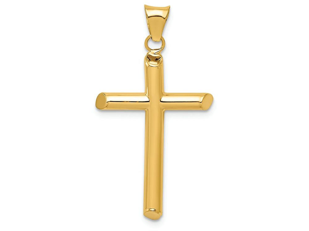 FJC Finejewelers 14k Yellow Gold Polished Tube Cross Charm