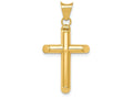 FJC Finejewelers 14k Yellow Gold Polished Tube Cross Charm