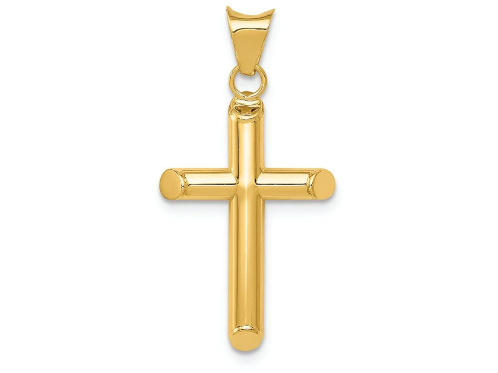 FJC Finejewelers 14k Yellow Gold Polished Tube Cross Charm