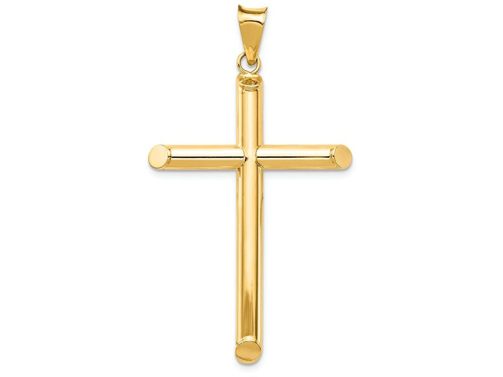 FJC Finejewelers 14k Yellow Gold Polished Tube Cross Charm
