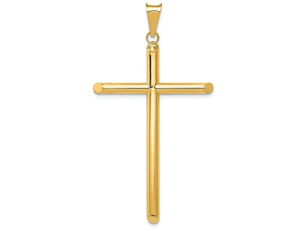 FJC Finejewelers 14k Yellow Gold Polished Tube Cross Charm
