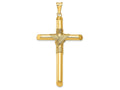 FJC Finejewelers 14k Yellow Gold Polished Tube Cross Charm